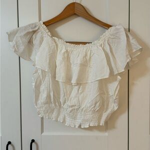 Never Worn Elegant White Off-Shoulder Women's Top